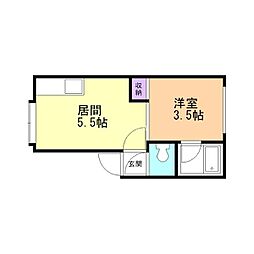 ステージ南8条II 2階1DKの間取り