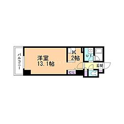 ビッグパレス南6条 5階1Kの間取り