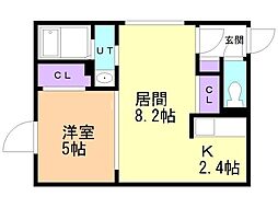 Ｐｏｓｈ桑園 3階1LDKの間取り