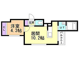 フォレストヒルズＮＥ44 4階1LDKの間取り