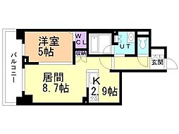 札幌市中央区北三条西12丁目マンション 1LDKの間取図画像