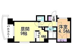 フラットカレラ 4階1LDKの間取り