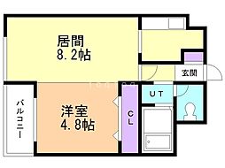 ハウスオブリザ南9条 1LDKの間取図画像