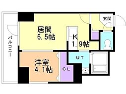 グランカーサ南6条 1LDKの間取図画像