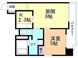 ヴィターレ 1LDKの間取図画像