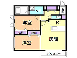STELLA神宮外苑 2LDKの間取図画像