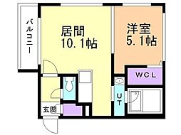 Comodojours13・7 1LDKの間取図画像