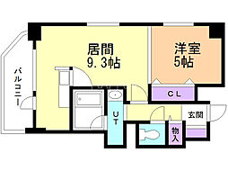 ノースアージュ中島公園 1LDKの間取図画像