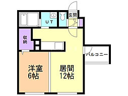 モルティーニ南円山 1LDKの間取図画像