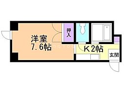 シャトーグランデ 1Kの間取図画像