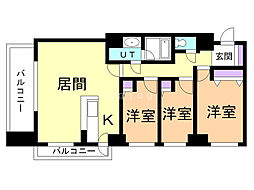 RESIDIA円山北五条 3LDKの間取図画像