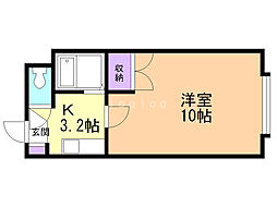 アルテピアッツァ 1Kの間取図画像