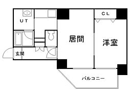 パルクアレースダハイム 1LDKの間取図画像
