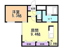 BLANCCASSE南9条 1LDKの間取図画像