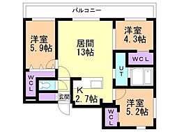 札幌市営東西線 西18丁目駅 徒歩7分 2階/-