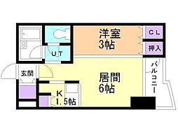 サンシャインシティ弐番館 1Kの間取図画像
