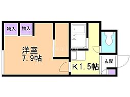 レオパレス越前谷 1Kの間取図画像
