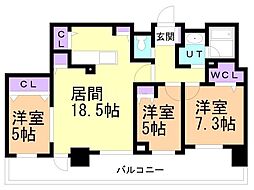 クリオ南7条 3LDKの間取図画像
