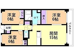 ヱムズ南6条 3LDKの間取図画像