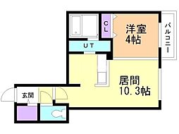 Alivis 宮の森 1LDKの間取図画像