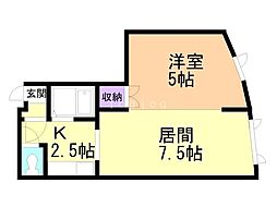トキメック円山並木通1 1LDKの間取図画像