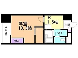 D'sVARIE札幌レジデンス 1Kの間取図画像