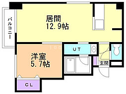 グラードエルヴィータ円山 1LDKの間取図画像