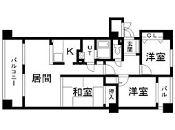 クリオ行啓通参番館 3LDKの間取図画像