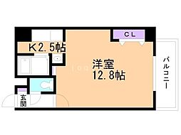 サウスシティ 1Kの間取図画像