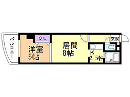 ミラバ札幌中央 1LDKの間取図画像
