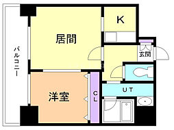 ラクラス札幌北7条 1LDKの間取図画像