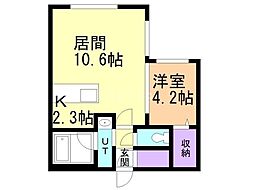 カレラ学園前 1LDKの間取図画像