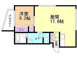 サムティ学園前 1LDKの間取図画像