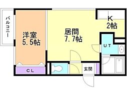 セントラルステート豊平 1LDKの間取図画像