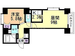アルテシア 1LDKの間取図画像