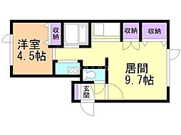 Oggi南円山 1LDKの間取図画像