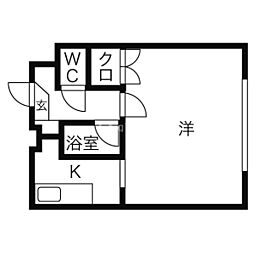 メゾン中島 1DKの間取図画像