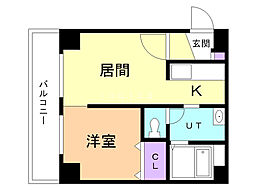 シティテラス南5条 1DKの間取図画像