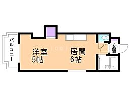ドミニオン宮の森 1DKの間取図画像