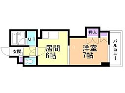 パピリオ 1DKの間取図画像