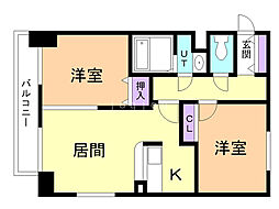 HeLm21 2LDKの間取図画像