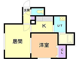 シャイニングスター 1LDKの間取図画像