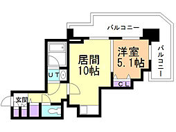 PRIMEURBAN札幌リバーフロント 1LDKの間取図画像