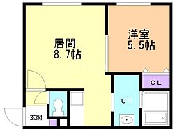 札幌市北区北三十六条西3丁目マンション 1LDKの間取図画像