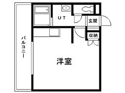 ヌーベル高砂 ワンルームの間取図画像