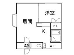 リリアン 1LDKの間取図画像