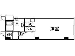 ロムペリィビル ワンルームの間取図画像