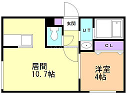 プライム南7条 1LDKの間取図画像