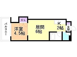 OMレジデンス南9条 1LDKの間取図画像