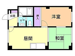サンライズMS2 2DKの間取図画像